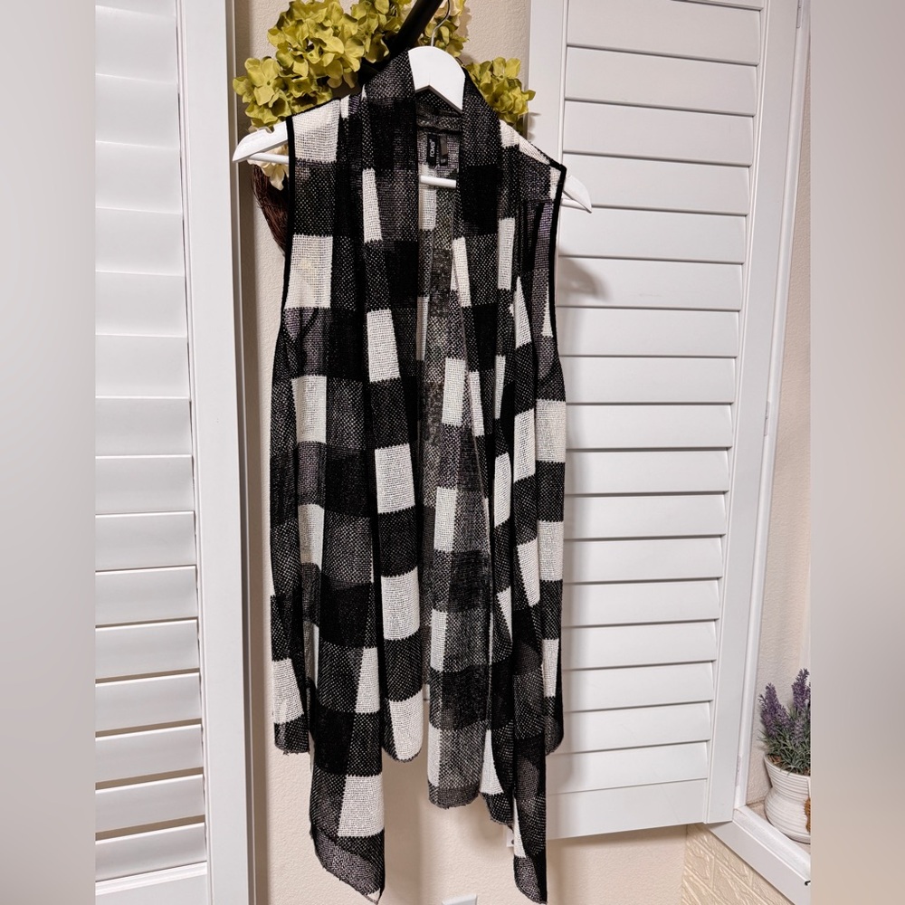 Ravel Black and White Plaid Vest